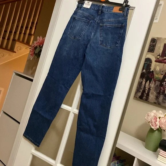 MANGO high rise mom fit blue ankle jeans blogger favorite zara competitor - Picture 7 of 8